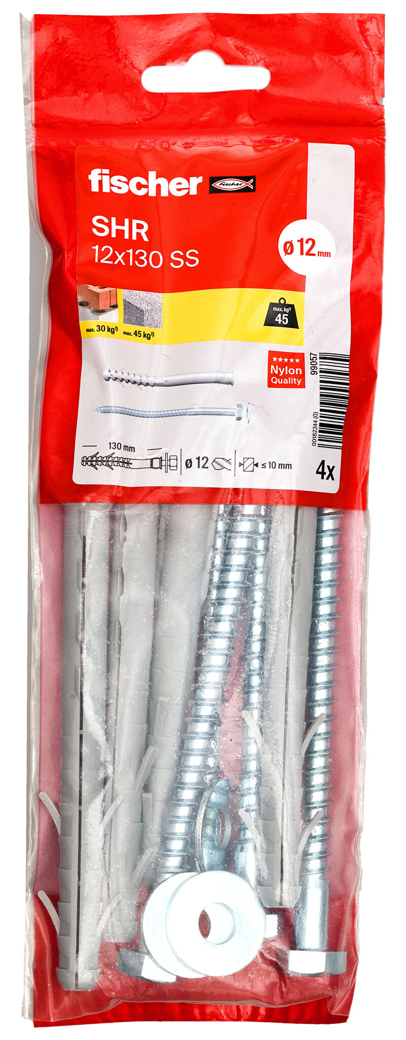 Frame fixing S-H-R - hexagonal screw - fischer international